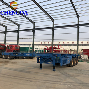 Chengda 3 essieux 40ft <span class=keywords><strong>squelette</strong></span> châssis à plat remorque 40ft conteneur remorque à vendre - Product Image 5