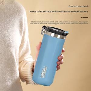 Vente en gros de gobelets à café en acier inoxydable à double paroi avec logo <span class=keywords><strong>personnalisé</strong></span>, avec couvercle, en 350 ml et 450 ml, pour le bureau et les voyages - Product Image 5