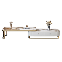 HANYEE meuble TV flottant d'angle moderne table basse ottoman topsquare