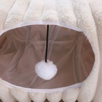 Nouveau Lit pour chat pliable semi-fermé en forme de donut, tunnel en peluche, solide, écologique, amovible, lavable, rembourrage en coton, luxueux, mignon, simple, tout-en-un