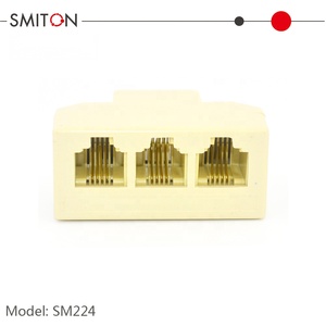 Adaptateur <span class=keywords><strong>en</strong></span> <span class=keywords><strong>T</strong></span> 3 voies pour <span class=keywords><strong>prise</strong></span> <span class=keywords><strong>t</strong></span>éléphonique RJ11 6P4C, 1 femelle vers 3 femelles - Product Image 2