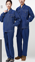 Combinaisons de travail en denim personnalisées, résistantes à l'usure, respirantes, haute visibilité, antistatiques, avec boutons de sécurité et bandes réfléchissantes