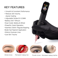 EASYART Machine à tatouer électrique en alliage, moteur à cuve creuse, batterie rechargeable 2000 mAh, course réglable 2,0-3,5 mm, 12000 tr/min, cartouche