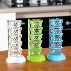 Vertical Rotatable Seasoning Box With Transparent <b>Rotating</b> Design <b>Spice</b> Box for Salt Jar Spoon Rotary Storage <b>Rack</b> Kitchen Tools - Product Image 1