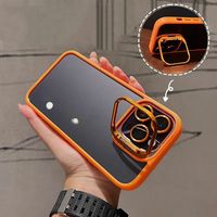 Coque de téléphone robuste en PC transparent avec protection d'objectif intégrée pour 16E/15/14/13 Pro Max/12/11, 10 couleurs, décorée en-mould