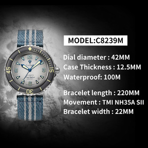 CADISEN 2025 Nuovo Orologio Meccanico Automatico da Uomo con Cinturino in Nylon, Movimento MIYOTA, Luminoso e Impermeabile di Lusso - Product Image 4