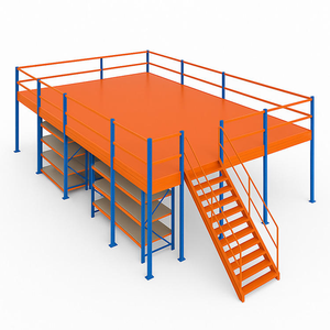 Rak Mezzanine Baja Tugas Berat Kustom Platform Penyimpanan Gudang Industri Kepadatan Tinggi 2 Lapisan Perlindungan Korosi 5 Tahun - Product Image 1
