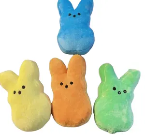 Ruunjoy 15厘米卡哇伊复活节窥视兔子毛绒玩具卡通兔玩具男童女童毛绒动物玩具家居装饰