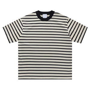 Camiseta de Hombre Estilo Japonés con Rayas Bretonas de 230GSM, Camiseta de Manga Corta Informal para el Verano, Básica y Versátil - Product Image 3