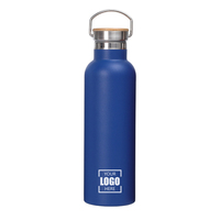 Prostar botol air baja tahan karat, termos vakum luar ruangan kustom dengan tutup dan pegangan bambu 600ml