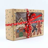 Emballage recyclable personnalisé de bonbons chocolat pomme Boîtes de Noël Boîte cadeau de Noël avec fenêtre