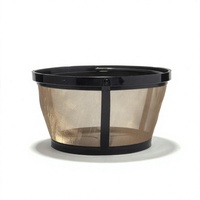 Panier-filtre à café réutilisable en maille dorée, filtre à café en acier inoxydable pour cafetières de 4 à 12 tasses