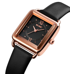 Nuevo Reloj Skmei <span class=keywords><strong>1702</strong></span> con Logotipo Personalizado para Mujer, Reloj de Pulsera de Cuarzo con Correa de Cuero Rojo, Resistente al Agua hasta 30 m - Product Image 2