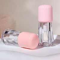 Haute qualité 5ml personnalisé vide clair verre brillant à lèvres Tube Mini bouteilles d'huile à lèvres maquillage emballage conteneur avec grande brosse