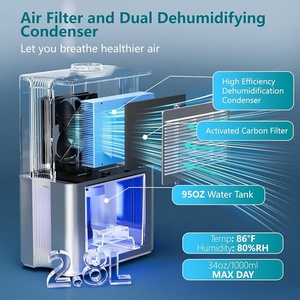 <span class=keywords><strong>D</strong></span>éshumidificateur de bureau miniature intelligent à commande à distance professionnelle avec écran LCD numérique pour la maison HASHONE - Product Image 3