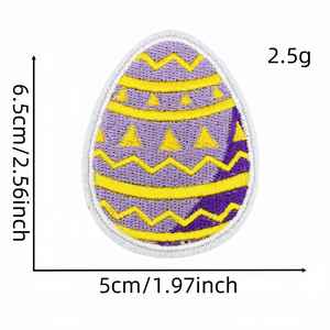 New Iron on Embroidery Cute <b>Easter</b> Egg Patch for Clothes <b>Bag</b> Decoration - Product Image 5