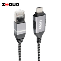 Kabel USB C ke Ethernet Terhubung Langsung Jaringan LAN Gigabit Tipe C ke Kabel RJ45 untuk Monitor dan Pemutar DVD Perangkat USB C