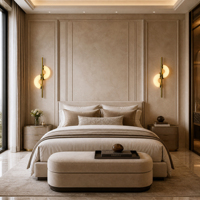 Lampes LED verticales minimalistes en cuivre avec panneaux en marbre givré, 2700K, blanc chaud doux, base E12, luxe résidentiel