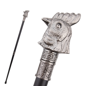 Cabeza de pollo de plata antigua moda bastón decorativo bastón elegante moda bastón Cosplay aleación Crosier Vintage Stick - Product Image 1