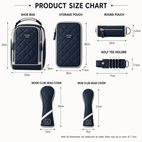 Set de Organizador de Viaje para Golf Acolchado con Logotipo Personalizado, Bolsa para Zapatos, Fundas para Palos y Colección de Accesorios para Club de Golf