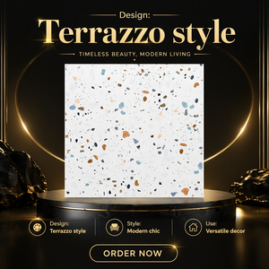 Gạch men thiết kế hiện đại với bề mặt giả đá Terrazzo, dùng cho lát sàn sân thượng & hành lang, chống axit, chống mài mòn