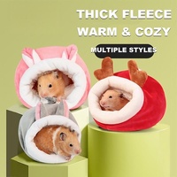Nid d'hiver en polaire chaude pour hamster, avec doubles crochets, amovible et lavable, pour hamster syrien, sugar glider, rat, petite maison de couchage pour animaux de compagnie