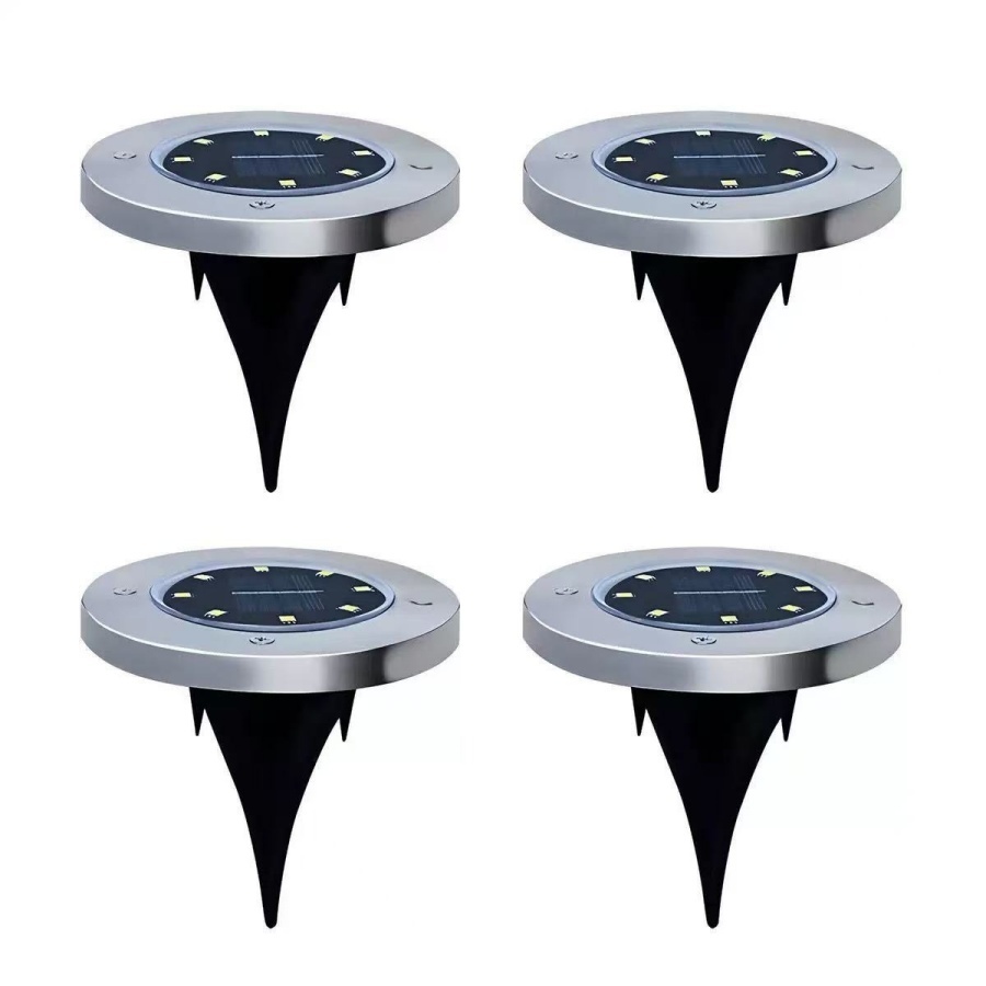 16 LED Outdoor Solar Ground Light Stainless Steel Body Battery-Powered Garden Pathway Patio Landscape Spot Lighting IP55 Rated