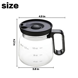 Wholesale 16oz Glass Coffee Pot with Handle Heat Resistant Mug Lid Kitchen Gadgets - Product Image 5
