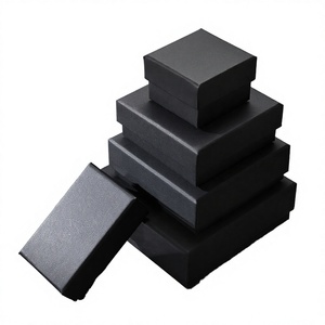Stock <b>Black</b> Embossed Jewelry Packaging <b>Box</b> with Sponge Lining for Bracelets Necklaces Pendants Rings Earrings Gift <b>Box</b> - Product Image 2