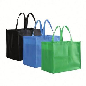 Sac fourre-tout en tissu non tissé laminé en gros avec logo personnalisé, sac de courses réutilisable en non-tissé - Product Image 3