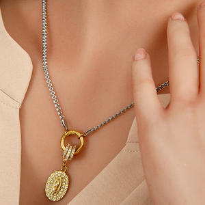 नए धार्मिक गहने वसंत क्लैंप हार वर्जिन मैरी सान जूदास सैन बेनितो स्टेनलेस स्टील ज़िरकॉन चरस नेकलेस - Product Image 6