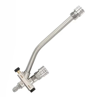 Barre de pulvérisation réglable à double tête femelle en acier inoxydable 4000psi adaptée au canon à mousse de lavage de voiture