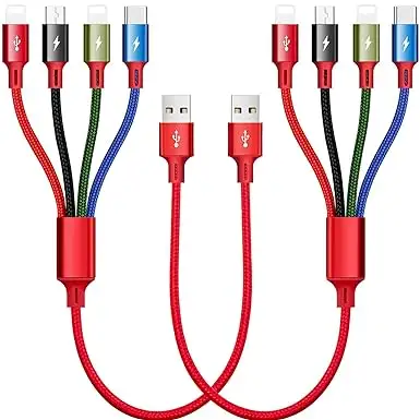 Hot Selling-Artikel 4-in-1-USB-Kabel Dual Typ C und Micro 1,2 m 4-in-1-3A-Multifunktionsladegerät Schnelllade-USB-Kabel