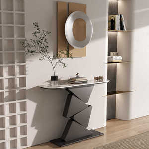 Table en dalle de roche de luxe <span class=keywords><strong>l</strong></span>égère de style italien Armoire moderne et simple <span class=keywords><strong>contre</strong></span> le mur, plate-forme avec vue sur <span class=keywords><strong>l</strong></span>'entrée - Product Image 4