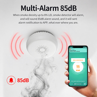 Tuya Zigbee Akıllı Duman Dedektörü Kablosuz Yangın Alarm Sensörü Ev Güvenliği OEM ODM