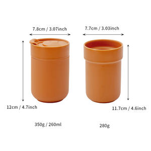 Taza de viaje de cerámica hecha a medida, de doble pared, con tapa y cuchara, para mujer, regalo empresarial - Product Image 5