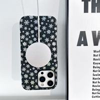 Étui de téléphone magnétique en cuir à motif neige pour iPhone 17 16 14 13 11 12 15 Pro Max Plus, coque rigide antichoc