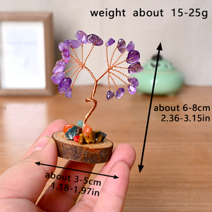Wholesale Natural Healing Stones Chips Loose Gemstones <b>Crystal</b> Tree Wooden Bases <b>Crystal</b> Money Tree for Home Decor - Product Image 2