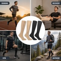 Chaussettes de compression à fermeture éclair pour hommes, respirantes, tricotées, longueur genou, pour le sport, vente en gros, conception personnalisée, marque privée OEM