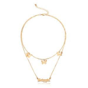 Trendz Nouvelle Mode double couche collier pour femmes 3D papillon pendentif collier - Product Image 1