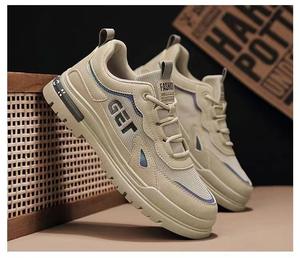 Chaussures de travail tendance pour hommes, à lacets, semelle souple, respirantes, bottes de sécurité pour les sports de plein air et usage quotidien - Product Image 6