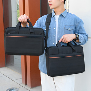 Sac pour ordinateur portable Oxford imperméable de 15,6 pouces, sacoche d'affaires légère, durable, antichoc, grande capacité, sac bandoulière pour homme - Product Image 6