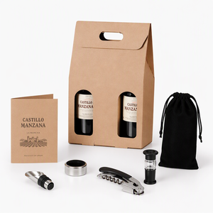 Wine Bottle Paper Carrier Bag Reinforced Base Rope Handle Single Double <b>Champagne</b> Liquor Gift Tote Carrier Winery Supplier - Product Image 3