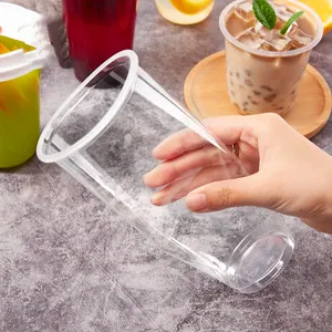 透明なU字型かわいい使い捨てジュースガラスPpプラスチックカッププラスチックカップ20オンスプラスチックカップ500ML