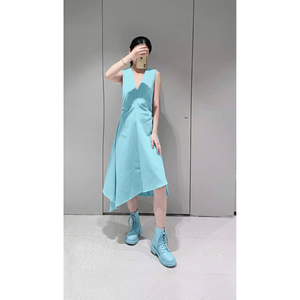 Vestido <span class=keywords><strong>de</strong></span> <span class=keywords><strong>mujer</strong></span> estilo <span class=keywords><strong>COS</strong></span>, nuevo, <span class=keywords><strong>de</strong></span> verano, ajustado, con cuello en V, plisado, fruncido, asimétrico, línea A, elegante, para ir al trabajo, Little Black - Product Image 4