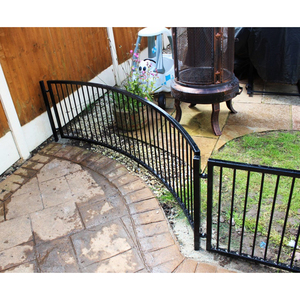 Valla de seguridad clásica para perros de hierro forjado para exteriores y puerta personalizada para patio trasero, corralito de seguridad para mascotas, valla de barrera para ejercicios - Product Image 2