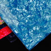 Feuille de plastique en cellulose bleu ciel personnalisée à motif de perle de coquille de 0.17 à 5mm d'épaisseur