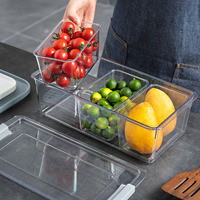 Nouvelle boîte de rangement en plastique Transparent conteneur de stockage des aliments 3 compartiments boîte de vidange pour la cuisine