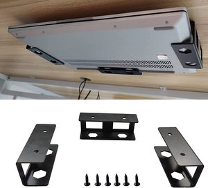 Soporte de estante de metal para debajo del <span class=keywords><strong>escritorio</strong></span> para computadora portátil, <span class=keywords><strong>Mac</strong></span> Mini, MacBook, teclado con silicona antiarañazos (negro) - Product Image 2