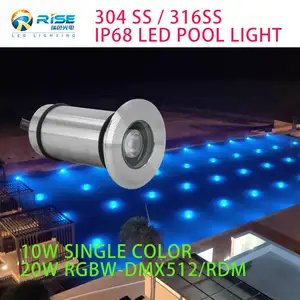 Groothandelsprijs Roestvrij Staal 3W 12V Rgb Outdoor Ip68 Ondergronds Dek Led Onderwater Zwembad Verlichting Verlichting